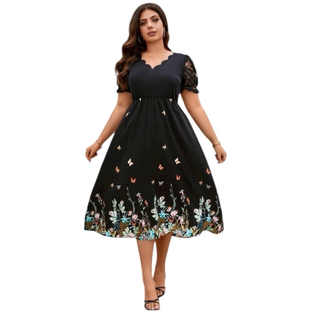 🆕 SHEIN Curve Buttery Floral Dress Size 0XL